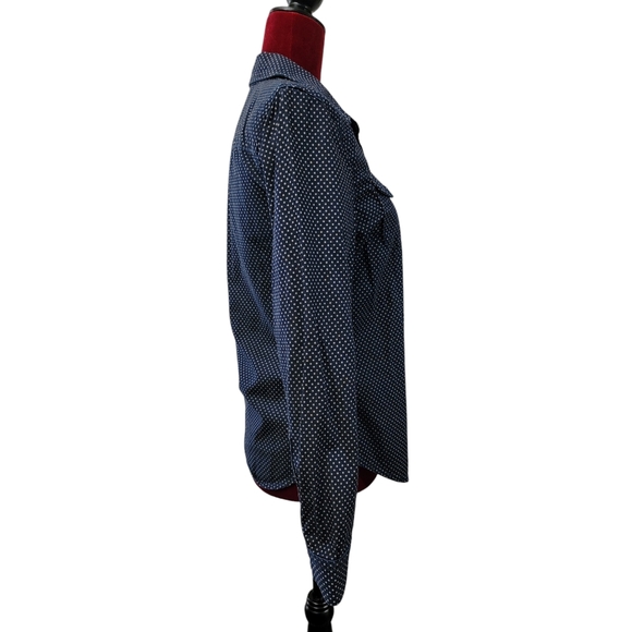 Gap 1969 long sleeve polka dot chambray top size XS - Picture 3 of 8